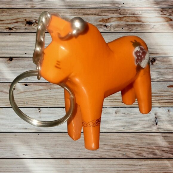 "TATTOO" Swedish DALA Horse Orange - Keyring Keychain Sweden - "MAMMA" - Picture 3 of 4